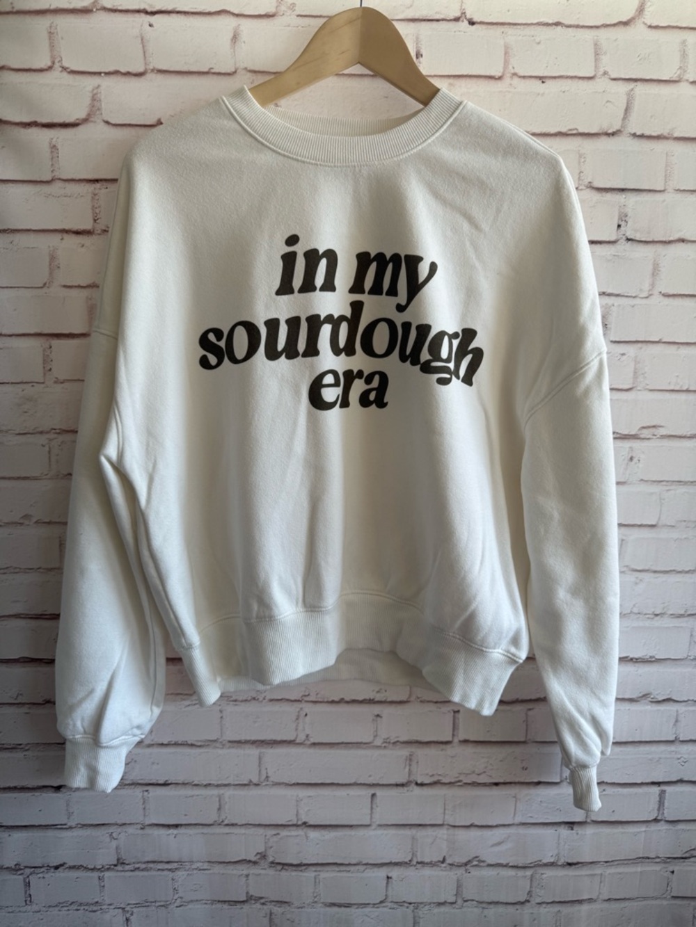Grayson Threads White Crewneck with Black 'In My Sourdough Era' Graphic